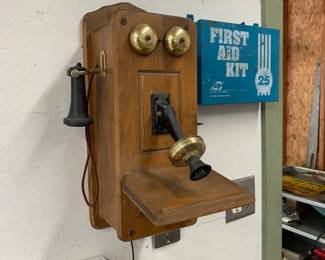 Antique Hand Crank Wall Telephone