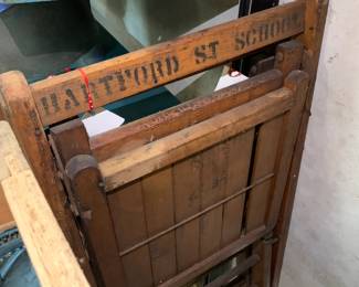 Wooden Slat Folding Chair - Hartford St School