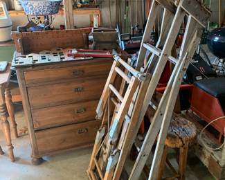 Antique folding ladder