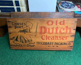 Old Dutch Cleanser Advertising Soap Ad Wooden Wall Hanging/Bin