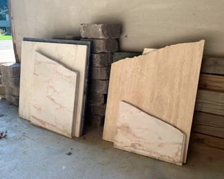 Marble and Granite slabs, pavers, wood beams
