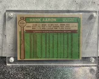 Autographed Hank Aaron baseball card