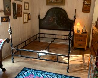 Detailed photos of the Baker Furniture Queen size bed frame available for pre-sale.