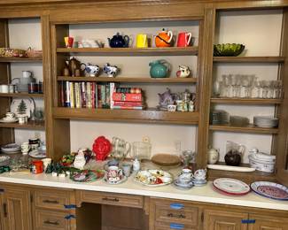 Teapots, cups, platters