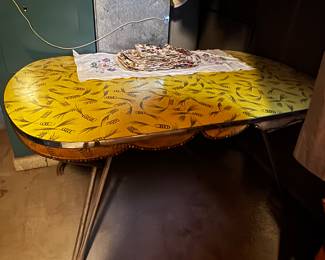 Retro Table with Metal Legs 