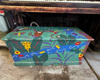 Painted Childrens Wood Box,  can be used for Adults too