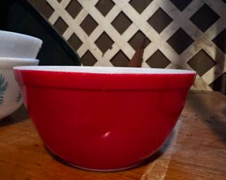 Red Pyrex Bowl