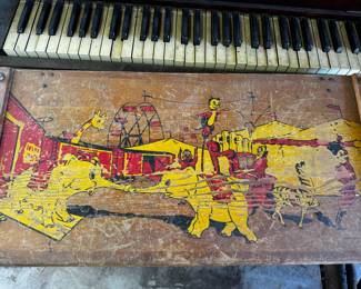 Painted Childrens Wood Box, Circus Themed 