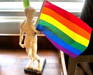 Nude Figure w/ Rainbow Flag