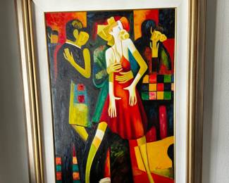 Framed Colorful Signed Painting