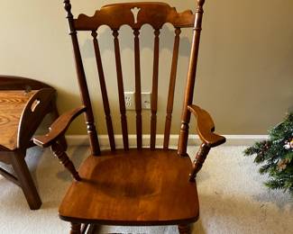 #216	Tell City Oak rocker	 $75.00 
