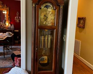 #61	Grandfather Clock by Howard Miller - w/pendulum and key - 21x12x7'	 $350.00 
