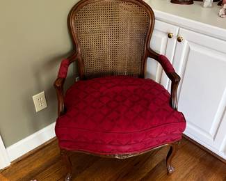 #55	Century Furniture Cane Back Side Chair w/wood Arms 	 $100.00 
