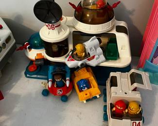 #107	Vtg. Playmate Space Station by Playworld Toys - 1 bldg., 5 vehicles plus people	 $45.00 
