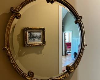 #68	Beveled Round Gold Mirror - 31" Round	 $120.00 
