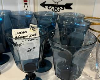 #172	Lenox Ant. Dark Blue Glasses - set of 6 , 6.75" tall	 $24.00 
