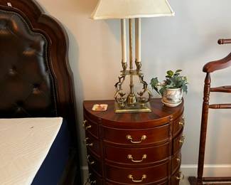 #76	Half Round End Table w/12 Drawers w/brass accents w/inlay top w/Claw Foot - 25x12x29	 $125.00 
