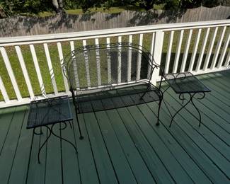 #194	Wrought Iron Loveseat w/2 end Tables - 39" Long	 $115.00 

