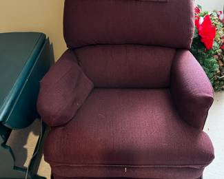 #230	Lazy-boy Small Burgundy Recliner (as is)	 $30.00 
