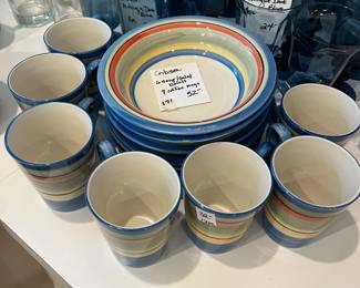 #171	Gibson 13pc China Set in Blue/green/Coral - Hand-painted	 $52.00 
