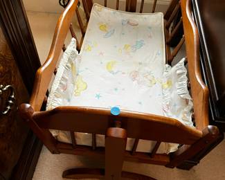 #100	Wood Bassinet doll cradle - 28x17x16	 $40.00 
