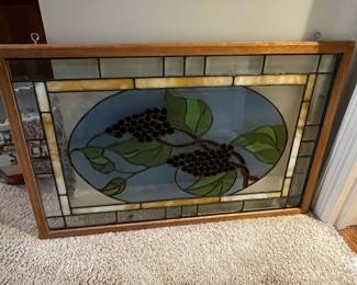 #84	Window Insert of Stained Glass Grapes - 34x22	 $150.00 
