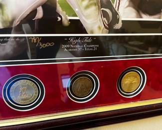 #217	G Gall 287/3000 "High Tide" 2009 Championship Framed Alabama Print w/3 coins - 36x33	 $200.00 
