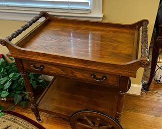 #175	Wooden Tea Cart w/2 wheels & 1 drawer - 31x19x31	 $75.00 
