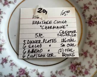 #201	Noritake "Charmaine" China Set 	 $165.00 
