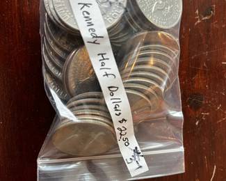 #37	40 Kennedy 1/2 dollars 	 $22.50 
