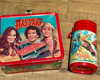 Vintage Dukes of Hazard lunchbox with matching Thermos