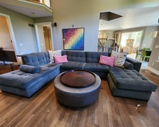 Custom double chaise sectional