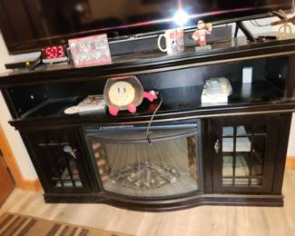 TV console with electric fireplace