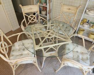 Painted Rattan dining set