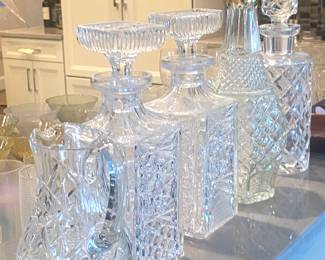 ABP  pitcher and assorted decanters