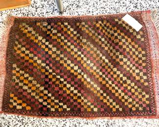 Vintage  hand-made middle Eastern wool rug/mat 