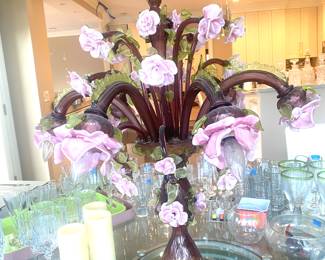 Hand-blown glass table lamp (Austria)