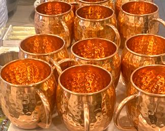 Copper coffee mugs (sold in sets of six)