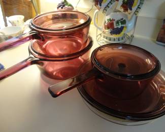 Corning Cranberry Glass Cookware