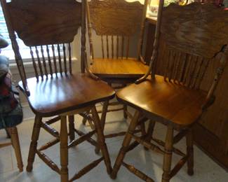 3 Swivel Bar Stools