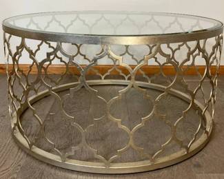 Round Glass & Metal Coffee Center Table