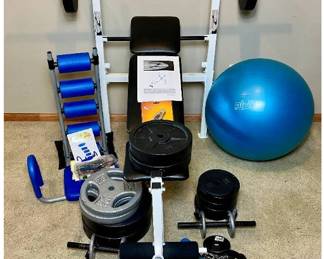 Home Fitness Weight Bench and Accessories