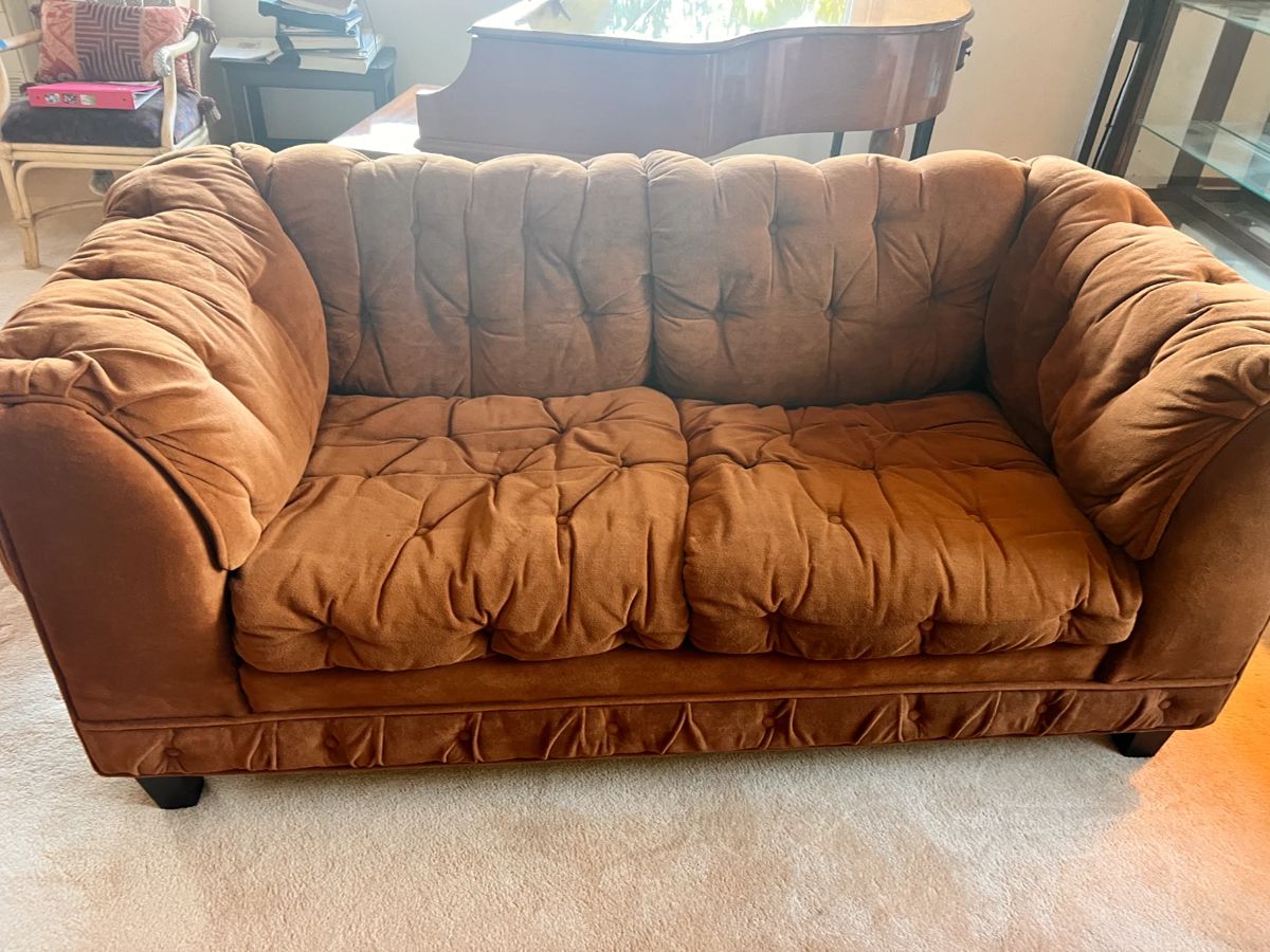 love seat with couch - coffee table - end tables $400 for the set - might sell separately - contact us. 