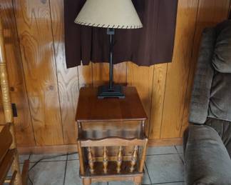 side table and lamps