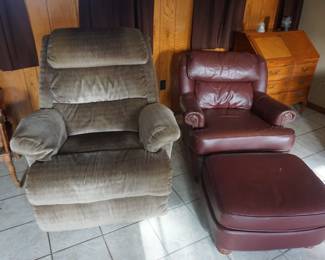 recliner, chair and ottoman