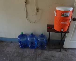 water cooler, bottles