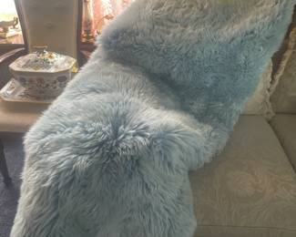 Blue Sheepskin rug