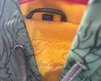 ED HARDY BY CHRISTIAN AUDIGIER Green Leather Jacket