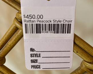 Rattan Peacock Style Chair