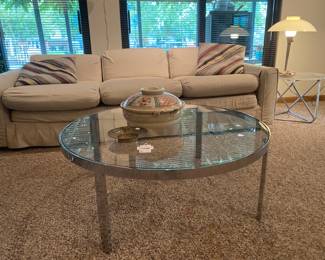 MCM Chrome and Glass Cocktail Table